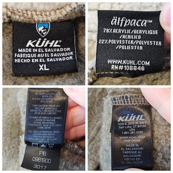 Kuhl Europa 1/4 Zip Fleece Sweater Size L XL Pullover Sherpa Alfpaca Tan Jacket - Picture 8 of 9